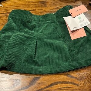 Miu Miu Deep Green Corduroy A-Line micro mini Skirt